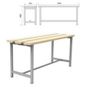 Скамья деревянная на металлокаркасе СТ 1, 1000х350х460мм, каркас металлический серый, сиденье дерево