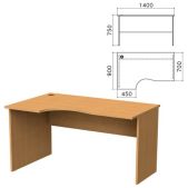 Стол письменный эргономичный Монолит СМ5.1, 1400х900х750мм, левый, цвет бук бавария