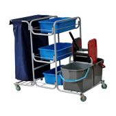 Тележка уборочная Eco-Force Mega 2 ведра по 25 л, отжим, 3 поддона, держатель и основание для мешка, мешок, 26EF/1, 26EF/1 б/в