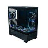 Корпус mATX без БП Xastra Q500M-3FG12A-C10-UC Q500M 3ARGB-FG-C10-UC Black Aquarium/Screewless/ 3x120мм ARGB PWM FG fans/Argb+PWM HUB 10port/ Type-C