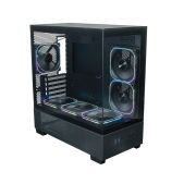 Корпус mATX без БП Xastra Q500M-6FG12A-C10-UC Q500M 6ARGB-FG-C10-UC Black Aquarium/Screewless/ 6x120мм ARGB PWM FG fans/Argb+PWM HUB 10port/ Type-C