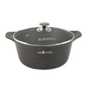 Кастрюля 2л Kukmara кмти23а Marble Induction темный мрамор 2л, темный мрамор, алюминий, антипригарное покрытие, крышка стекло, для индукционных плит