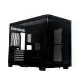 Корпус mATX без БП Xastra QR600M-0F-UC-L QR600M 0F-UC Black Aquarium Curve Glass /Led Strip/No fans Type-C