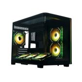 Корпус mATX без БП Xastra QR600M-6FM12A-C10-UC-L QR600M 6ARGB C10-UC Black Aquarium Curve Glass Led Strip/6x120мм ARGB PWM FM fans Argb+PWM HUB 10port Type-C