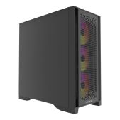 Корпус ATX без БП Powercase CH9CLPB-A4 ByteFlow Pro CP ARGB, Black, Non Window, Type-C, 4x 140mm ARGB PWM fans, чёрный, E-ATX