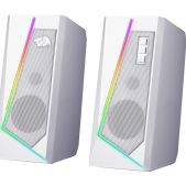 Колонки Defender 71775 Redragon Акустическая 2.0 система Anvil белый, 5 Вт, RGB, USB+3.5мм