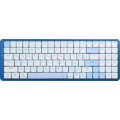 Клавиатура беспроводная Defender Eva Pro Redragon RU белый-синий RGB / BT / 2.4G / тонкая