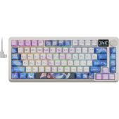 Клавиатура беспроводная Defender Flekact Pro Redragon RU фиолетовый-белый-аниме LCD-дисплей / RGB / BT / провод / 2.4G