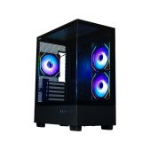 Корпус mATX без БП Xastra Q400M-3FM12A-C6-UC Q400M 3ARGB-C6-UC Black Aquarium Screewless 3x120мм ARGB PWM FM fans/Argb+PWM HUB 6port Type-C