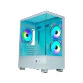 Корпус mATX без БП Xastra Q400M-3FM12A-C6-UC-WH Q400M 3ARGB-C6-UC White Aquarium Screewless 3x120мм ARGB PWM FM fans Argb+PWM HUB 6port Type-C