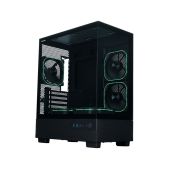 Корпус mATX Xastra Q400M-5FG12A-C6-UC Q400M 5ARGB-FG-C6-UC Black Aquarium Screewless 5x120мм ARGB PWM FG fans Argb+PWM HUB 6port Type-C