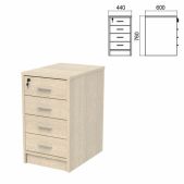 Тумба приставная Арго, 440х600х760мм, 4ящика, замок, ясень шимо комплект