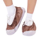 Бахилы EleGreen ПВД-50/2р-Кор-Б ламинированные, комплект 500 шт, 38х16 см, спанбонд + ПВД, 100 мкм, 13 г, коричневые