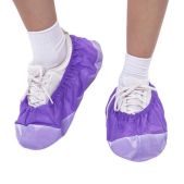 Бахилы EleGreen ПВД-50/2р-Ф-Б ламинированные, комплект 500 шт, 38х16 см, спанбонд + ПВД, 100 мкм, 13 г, фиолетовые