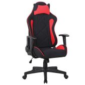 Кресло Brabix 531820 GT Racer GM-101, компьютерное подушка, ткань, черное/красное