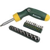 Отвертка Kraftool 26151-H21 X-Hard-21, 21 предм., с насадками, реверсивно-рычажная отвертка