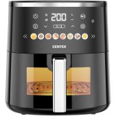 Аэрогриль Centek CT-3105 черный; 5л, 1.5кВт; сенсорное управление, выпечка, гриль, жарка, запекание, ра