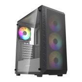 Корпус ATX без БП Powercase CMSB-A4 Mistral S4B ARGB, Tempered Glass, 4x 120мм ARGB PWM Fans, чёрный