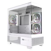 Корпус mATX без БП Powercase CVMMSW-A3 Vision Micro S3W, Tempered Glass, Type-C, 3x 120мм ARGB PWM Fan, белый