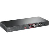 Коммутатор TP-Link TL-SL1218P L2 16x100Мбит/с 1x1Gbит/с 1xКомбо 1000Base-T/SFP 16PoE+ 150W неуправляемый