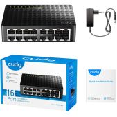 Коммутатор Cudy 16-Port 10/100 Mbps Metal Switch 16-Port 10/100 Mbps Switch, 16 10/100 Mbps RJ45 Ports, Switch/VLAN/Extend working mode DIP switch, Rack-mountable Steel Case, Power Saving, Plug & Play, Rack-Mount kits included