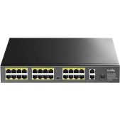 Коммутатор Cudy FS1026PS1 24-Port 10/100M PoE+ 1SFP 300W 24-Port 10/100M PSE RJ-45 +2 Gigabit RJ- 45 +1SFP Port with 24 POE Ports Switch with Built-in power supply, support 16-port IEEE 802.3at PoE+ Injector, Rack-mountable Steel