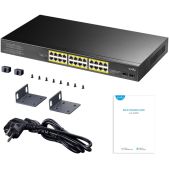 Коммутатор Cudy GS1028PS2 24-Port Gigabit PoE+ Switch with 2 SFP ports 300W 24-10/100/1000 Base-T Gigabit ports, 19-inch, 2-1000 Base-X SFP Slot, 24-port IEEE 802.3at PoE+ Injector, Supports PoE power up to 30W for each PoE port, CCTV Mode Transmit