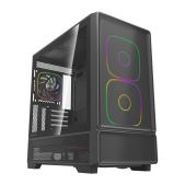 Корпус ATX без БП Powercase CJXA-A5 AX5 Black, TG, Type-C, 2x 140mm +3x 120мм ARGB PWM Fans, Nylon filters, чёрный