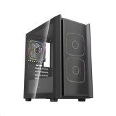 Корпус mATX без БП Powercase CMMSM03B-A3 Mistral SM03 ARGB, Tempered Glass, 3x120мм ARGB PWM fans, чёрный