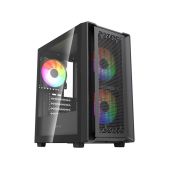 Корпус mATX без БП Powercase CMMSM04B-A3 Mistral SM04 ARGB, Tempered Glass, Front Nylon Filter, 3x120мм ARGB PWM fans, чёрный
