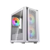 Корпус mATX без БП Powercase CMMSM04W-A3 Mistral SM04 ARGB, Tempered Glass, Front Nylon Filter, 3x120мм ARGB PWM fans, белый