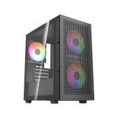 Корпус mATX без БП Powercase CMMSM05B-A3 Mistral SM05 ARGB, Tempered Glass, 3x120мм ARGB PWM fans, чёрный