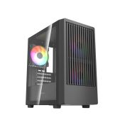 Корпус mATX без БП Powercase CMMSM07B-A3 Mistral SM07 ARGB, Tempered Glass, 3x120мм ARGB PWM fans, чёрный