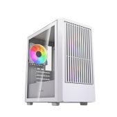 Корпус mATX без БП Powercase CMMSM07W-A3 Mistral SM07 ARGB, Tempered Glass, 3x120мм ARGB PWM fans, белый