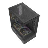 Корпус mATX без БП Powercase CVMM1B-A3 Vision Micro M1 ARGB, Tempered Glass, 3x 120мм ARGB fans, чёрный
