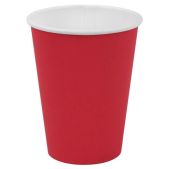 Стакан одноразовый Welday 702694 бумажный 350/410 мл, D 90мм, красный, комплект 1000 шт, холодное/горячее