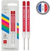 Стержень шариковый Parker CW2166545 QuinkFlow Basic Z09 M 1мм красные чернила блистер 2шт