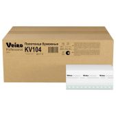 Полотенца бумажные Veiro KV104 250 шт, H3 BASIC, 1-слойные, цвет натуральный, комплект 20 пачек, 21х21.6, V-сложение,