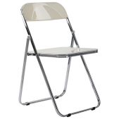 Стул складной Brabix 533249 Style CF-015 глянцевый белый, хромированный каркас, пластик