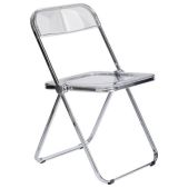 Стул складной Brabix 533245 Glam CF-020 прозрачный, хромированный каркас, пластик