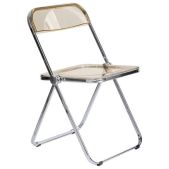 Стул складной Brabix 533246 Glam CF-020 прозрачный янтарный, хромированный каркас, пластик