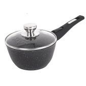 Ковш 1.7л Мечта 082802И АП Гранит black Induction Pro со съемной ручкой и стекл. крышкой Ковш Гранит отлит из высококачественного пищевого алюминийиния. Обладает быстрым нагревом и равномерным распределением тепла по всей поверхности.Достаточно