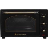 Мини-печь StoneLAND SLO-3801B черный, ретро, 38л. таймер, конвекция, вертел
