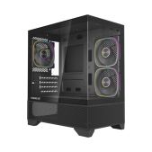 Корпус mATX без БП Powercase CVMM4B-A3 Vision Micro M4B, Tempered Glass, Type-C, 3x 120мм ARGB PWM Fan, чёрный