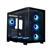 Корпус ATX без БП Xastra QR500-2FA36A-1FC12A-C6-UC QR500 7ARGB-FC-C6-UC Black Aquarium/ 2 Curve Glass /2x360mm+1*120мм ARGB PWM FC fans/ Argb+PWM HUB 6port /Type-C/