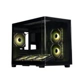 Корпус mATX без БП Xastra QR500M-6FM12A-C10-UC QR500M 6ARGB-FM-C10-UC Black Aquarium/ 2 Curve Glass /6x120мм ARGB PWM FM fans/ Argb+PWM HUB 10port /Type-C/