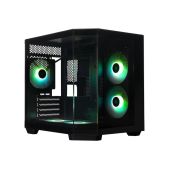 Корпус mTX без БП Xastra QT400M-2FA24A-1FC12A-C6-AC QT400M 5ARGB-FC-C6-AC Black Aquarium/Screewless/1x120мм+2x240 ARGB PWM FC fans/Argb+PWM HUB 6port/Type-C+USB 3.0 1 USB 3.0 кабель /