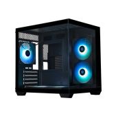 Корпус mATX без БП Xastra QW400M-2FA24A-1FC12A-C6-AC QW400M 5ARGB-FC-C6-AC Black Aquarium/Screewless/1x120мм+2x240 ARGB PWM FC fans/Argb+PWM HUB 6port/Type-C+USB 3.0 1 USB 3.0 кабель /