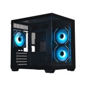Корпус mATX без БП Xastra QW400M-3FM12A-C6-AC QW400M 3ARGB-C6-AC Black Aquarium/Screewless/3x120мм ARGB PWM FM fans/Argb+PWM HUB 6port/Type-C+USB 3.0 1 USB 3.0 кабель /