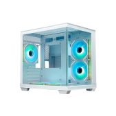 Корпус mATX без БП Xastra QW400M-5FM12A-C6-AC-WH QW400M 5ARGB-C6-AC White Aquarium/Screewless/5x120мм ARGB PWM FM fans/Argb+PWM HUB 6port/Type-C+USB 3.0 1 USB 3.0 кабель /